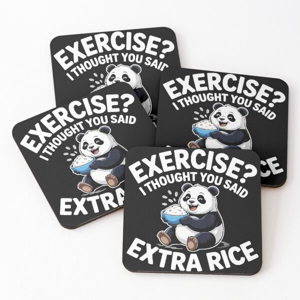 Item preview, Exercise I Thought You Said Extra Rice Funny Panda Foodie  designed and sold by eliramaison.