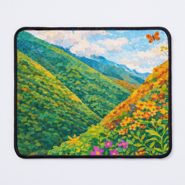 Item preview, Vibrant Green Hills, Papercut Collage, Mixed Media Digital Illustration designed and sold by SWSandraWechner.