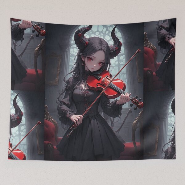Item preview, Gothic demon girl with violin designed and sold by ArtsJulian.