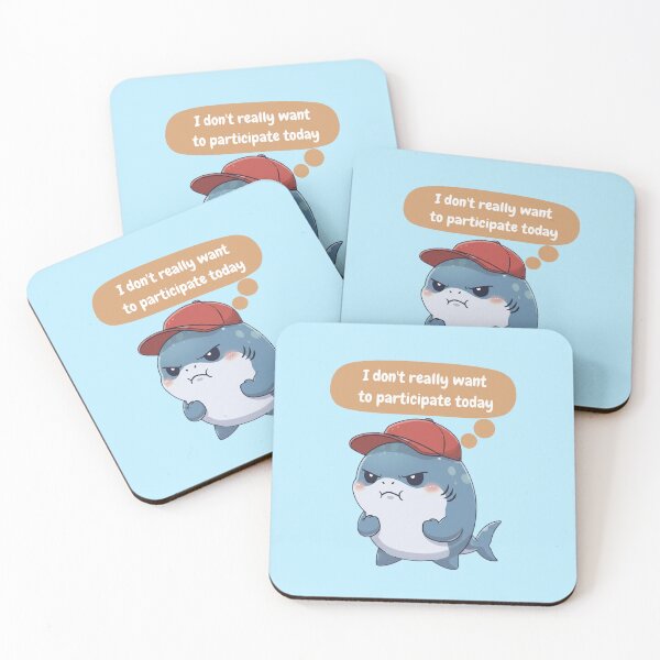 Item preview, I Don't Really Want to Participate Today Shark designed and sold by Nature's Chibis.