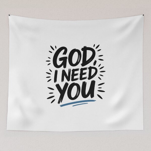 Item preview, God I Need You Raw Marker Scripture Art designed and sold by IslandTyped.