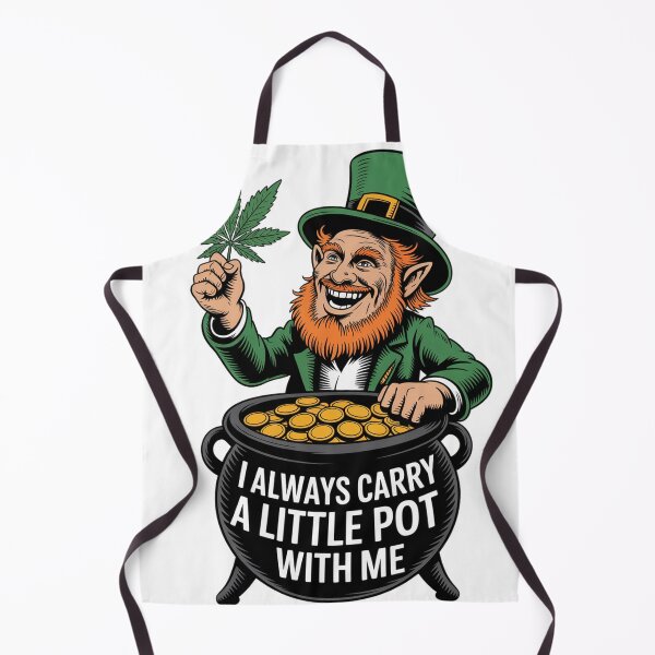 Item preview, Leprechaun Linocut Print with Cannabis Leaf designed and sold by Bloomkept.