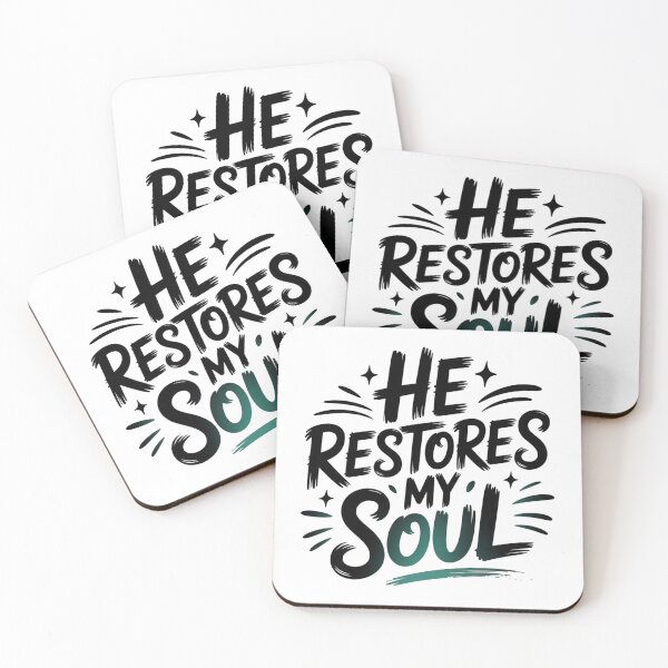 Item preview, He Restores My Soul Aesthetic Scripture Art designed and sold by IslandTyped.