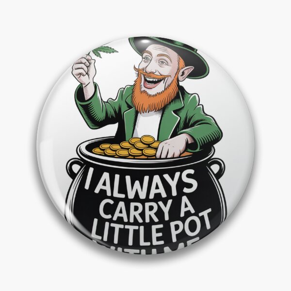 Item preview, Leprechaun with Cannabis Leaf Minimalist Line Art designed and sold by Bloomkept.