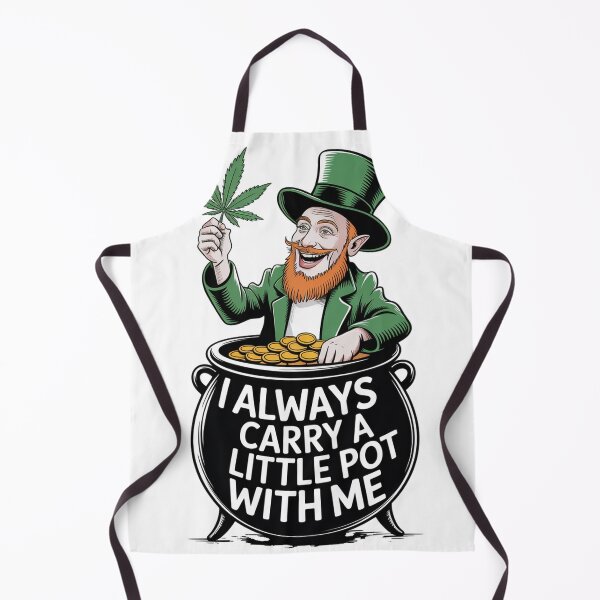 Item preview, Leprechaun with Cannabis Leaf Minimalist Line Art designed and sold by Bloomkept.