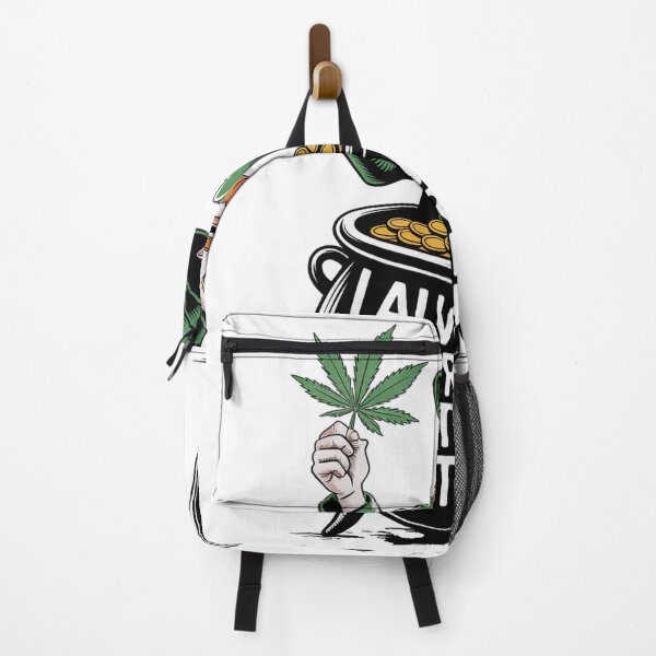 Item preview, Leprechaun with Cannabis Leaf Minimalist Line Art designed and sold by Bloomkept.