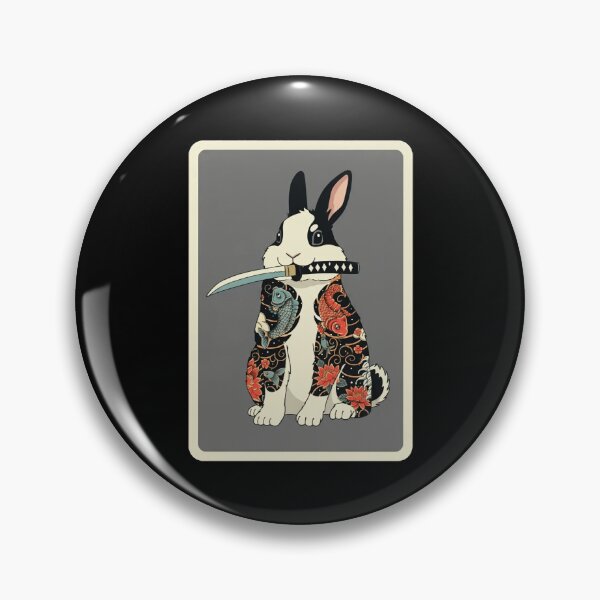 Item preview, Samurai Bunny Tattoo Style Cute Rabbit With Katana designed and sold by JordynLadukeg65.