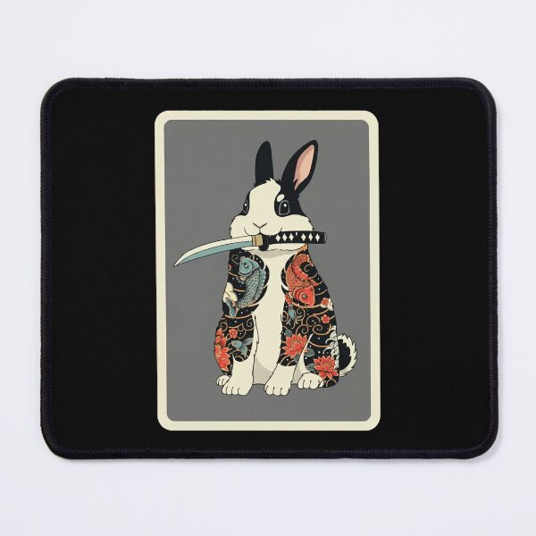 Item preview, Samurai Bunny Tattoo Style Cute Rabbit With Katana designed and sold by JordynLadukeg65.