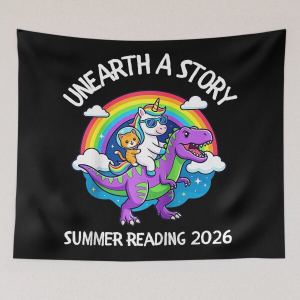 Item preview, Unearth A Story Dinosaur Unicorn Summer Reading 2026 designed and sold by miaa-artistshop.