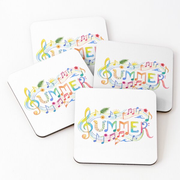 Item preview, Colorful Watercolor Musical "Summer" Typography designed and sold by VibranPalette.