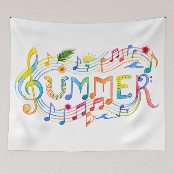 Item preview, Colorful Watercolor Musical "Summer" Typography designed and sold by VibranPalette.