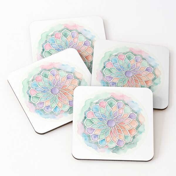 Item preview, Impresión artística floral de mandala en acuarela colorida designed and sold by Hafcishop.