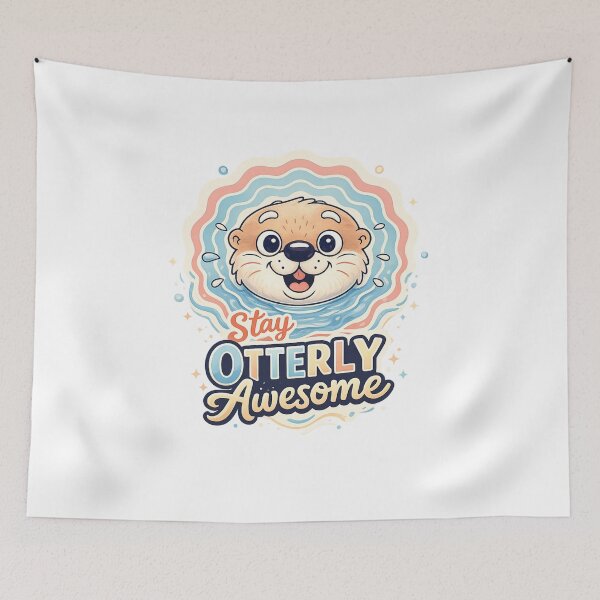 Item preview, Stay Otterly Awesome Cute Otter Pun Design designed and sold by SoftSproutstu.