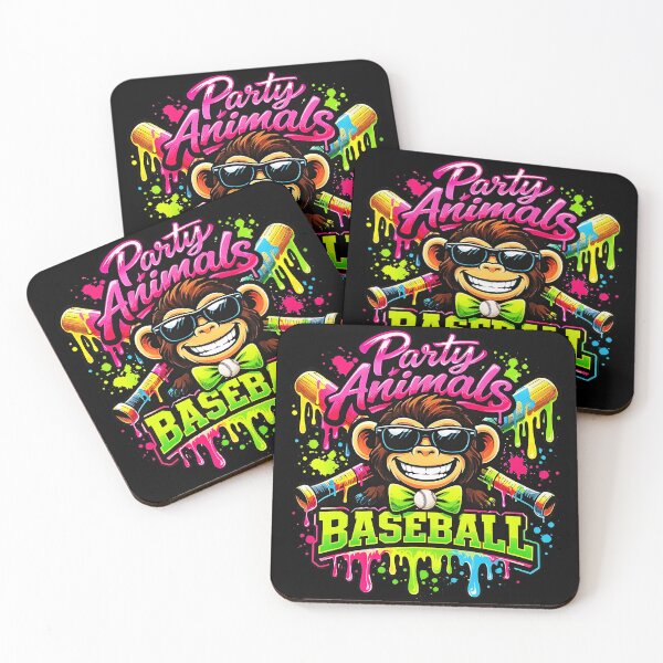 Item preview, Party Animals Baseball Neon Gorilla Splash designed and sold by miaa-artistshop.