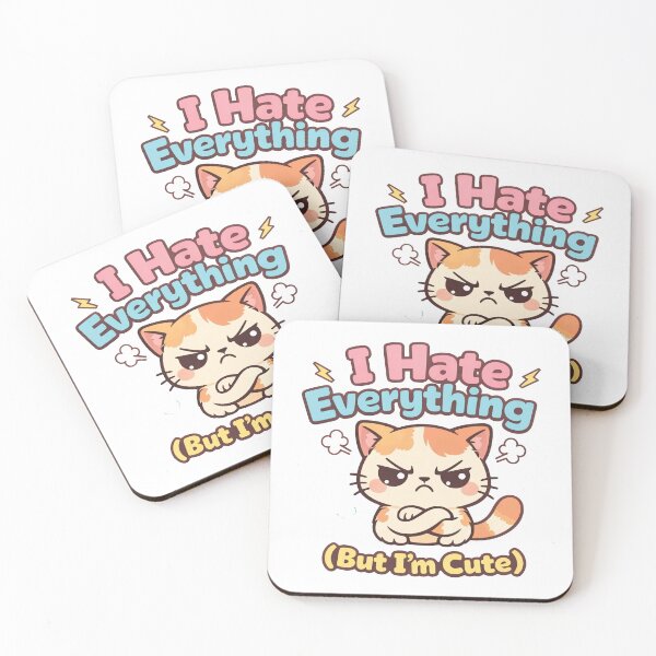 Item preview, Grumpy Cat I Hate Everything But I'm Cute Funny Design designed and sold by Supri123.