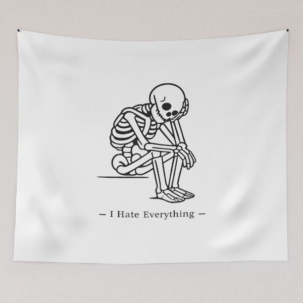 Item preview, Depressed Skeleton I Hate Everything Funny Goth Emo designed and sold by Supri123.
