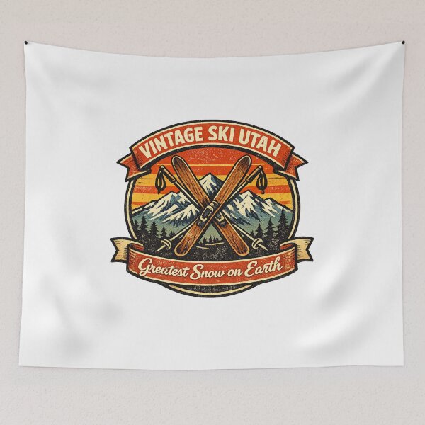 Item preview, Vintage Utah Ski Badge Retro Mountain Patch designed and sold by Dresut.