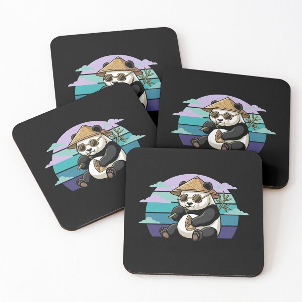 Item preview, Cool Panda Eating Bamboo – Kawaii Zen Retro Aesthetic with Sunglasses designed and sold by Soulprint Art.