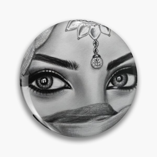 Item preview, Mysterious Arabian Woman Pencil Drawing Art Print designed and sold by Hafcishop.