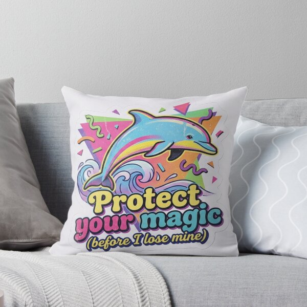 Item preview, Retro 90s Dolphin Magic Quote Sticker designed and sold by Mochi-Sprites.