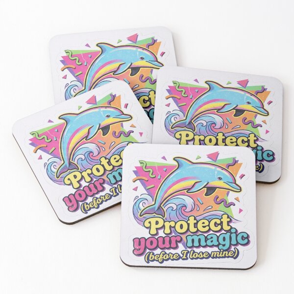 Item preview, Retro 90s Dolphin Magic Quote Sticker designed and sold by Mochi-Sprites.
