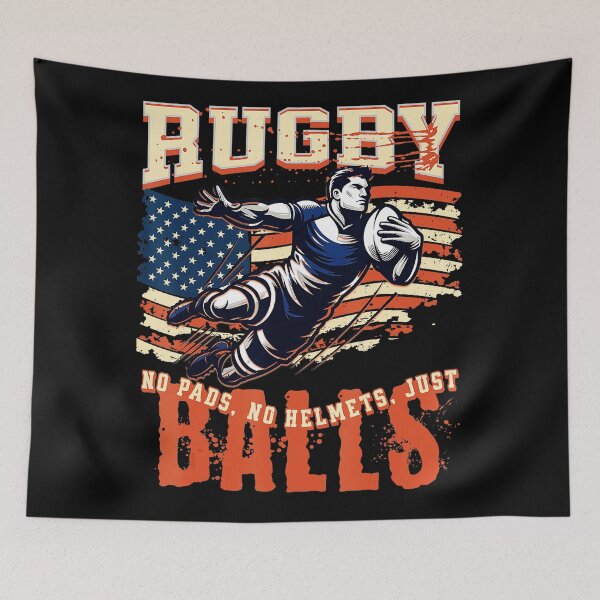 Item preview, No Pads No Helmets Just Balls Rugby USA Vintage Style designed and sold by GabrieSketcham.