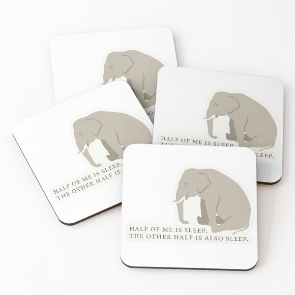 Item preview, Minimalist Sleepy Elephant Funny Quote Sticker designed and sold by Mochi-Sprites.