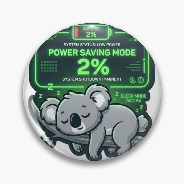 Item preview, Koala Power Saving Mode Tech Sticker designed and sold by Mochi-Sprites.