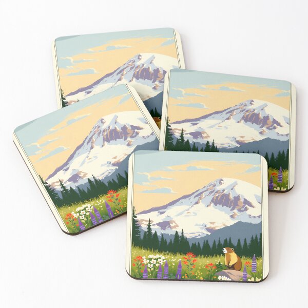 Item preview, PulsePosters Mount Rainier National Park Sunrise designed and sold by PulsePosters.