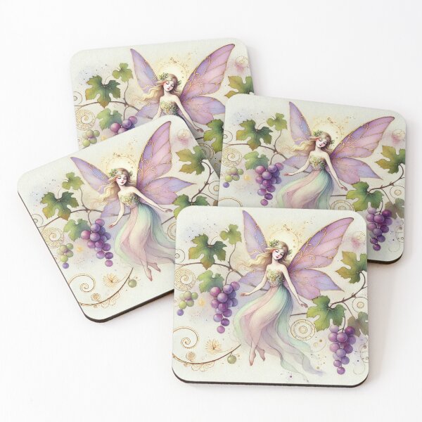 Item preview, Pastel Vineyard Fairy Watercolor Art designed and sold by Dream Bloom Gallery.