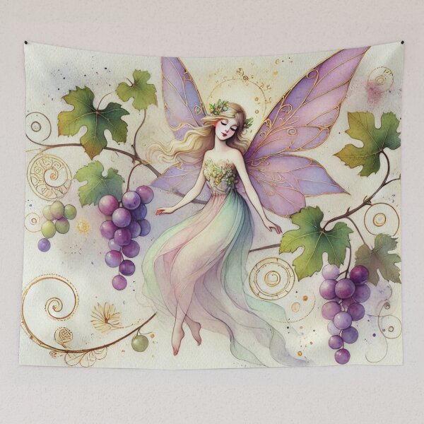 Item preview, Pastel Vineyard Fairy Watercolor Art designed and sold by Dream Bloom Gallery.