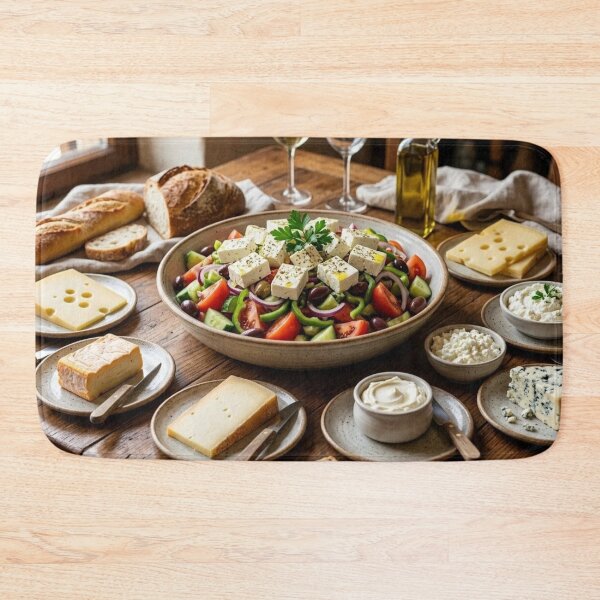 Item preview, Sumptuous Greek Salad with Extra Feta and Setting designed and sold by Uniqueartai.