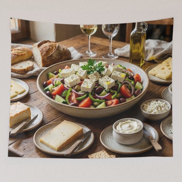 Item preview, Sumptuous Greek Salad with Extra Feta and Setting designed and sold by Uniqueartai.