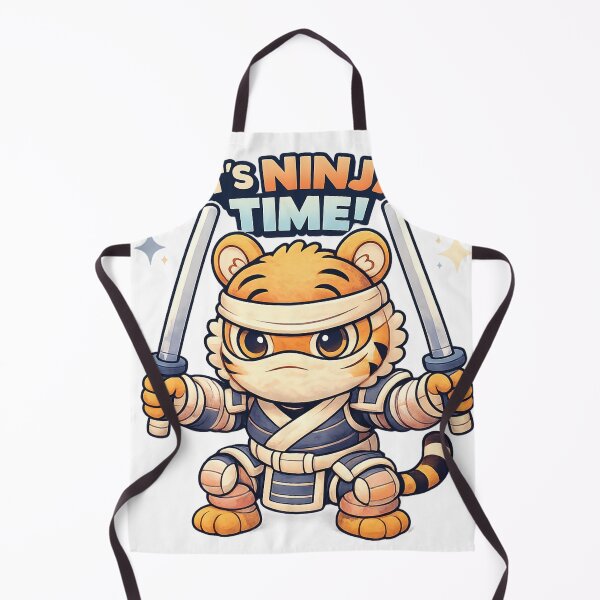 Item preview, It's Ninja Time Tiger Ninja Action Design designed and sold by SoftSproutstu.