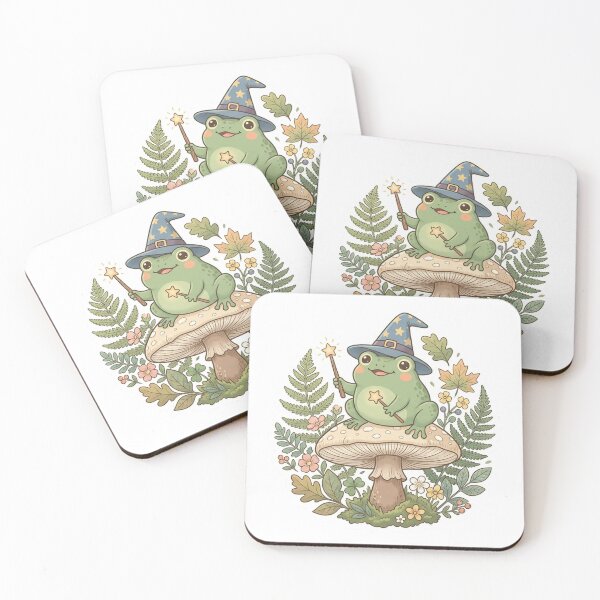Item preview, Cute Wizard Frog on Mushroom Sticker | Magical Frog Fairycore Fantasy Cottagecore Art designed and sold by ethnicdigital.