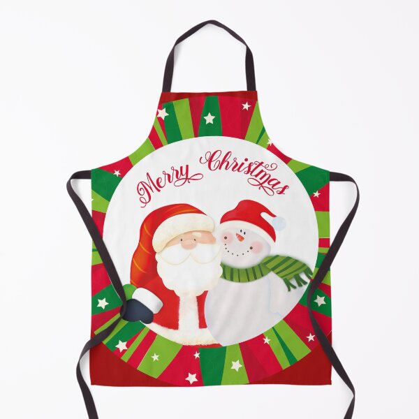 Item preview, Merry Christmas Santa Snowman Round Holiday Art designed and sold by PrintsByDali.
