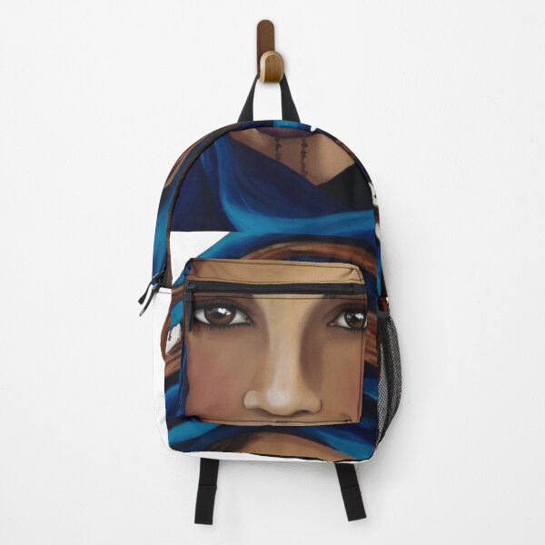Item preview, Mysterious Berber Woman Blue Veil Portrait Art designed and sold by Hafcishop.