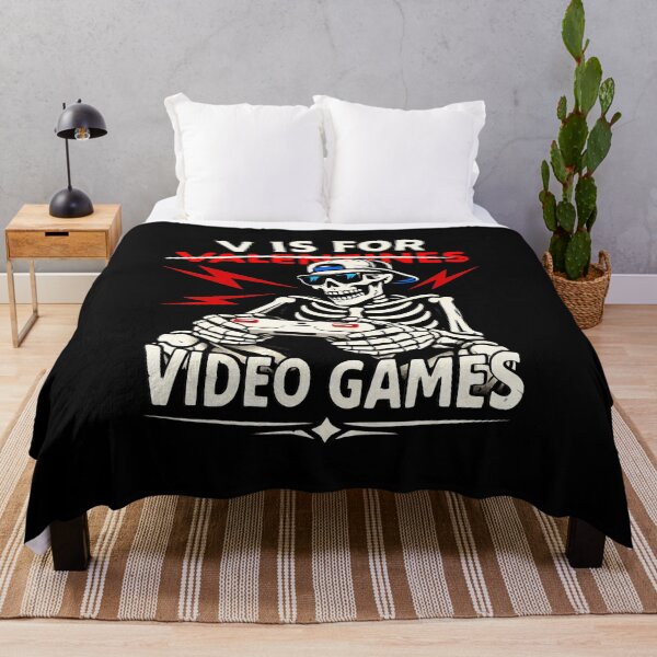 Item preview, V Is For Video Games Funny Gamer Skeleton  designed and sold by FGTV2021.