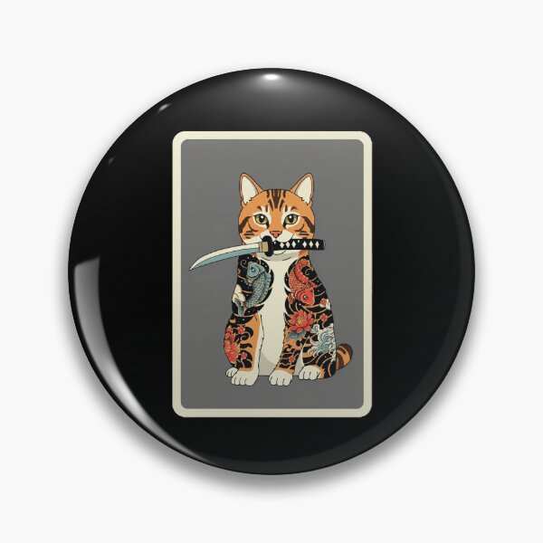 Item preview, Samurai Cat Japanese Tattoo Style Warrior  designed and sold by JordynLadukeg65.