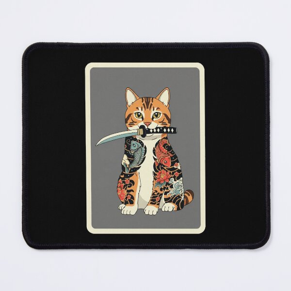 Item preview, Samurai Cat Japanese Tattoo Style Warrior designed and sold by JordynLadukeg65.