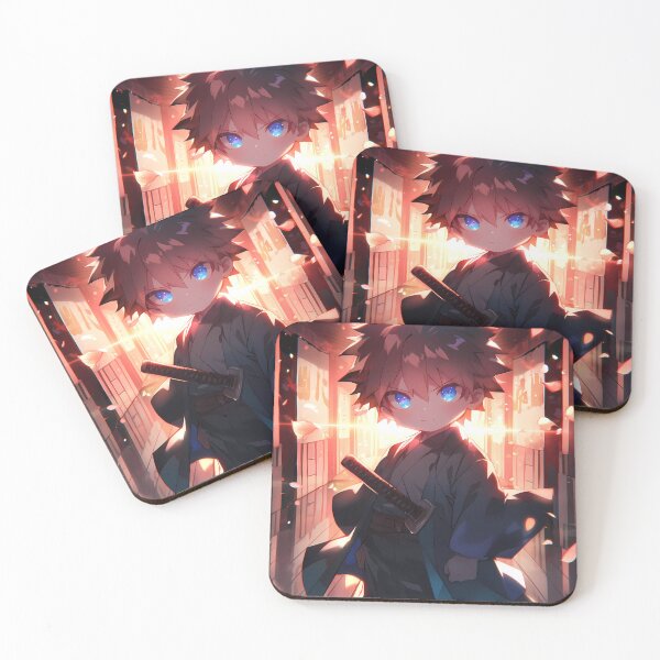 Item preview, Makoto Naegi Danganronpa Chibi Samurai In Warm Lantern Glow designed and sold by TanglenRabbit.