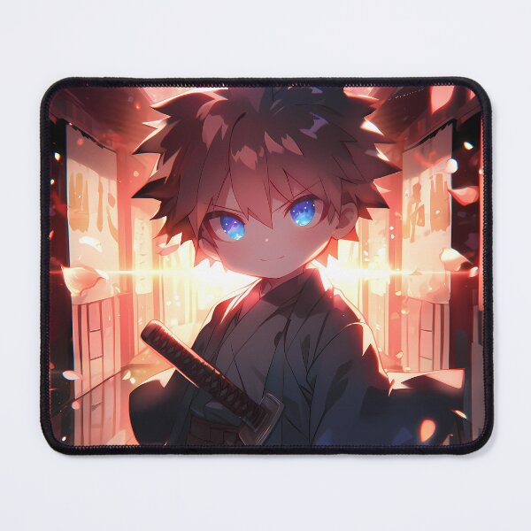 Item preview, Makoto Naegi Danganronpa Chibi Samurai In Warm Lantern Glow designed and sold by TanglenRabbit.