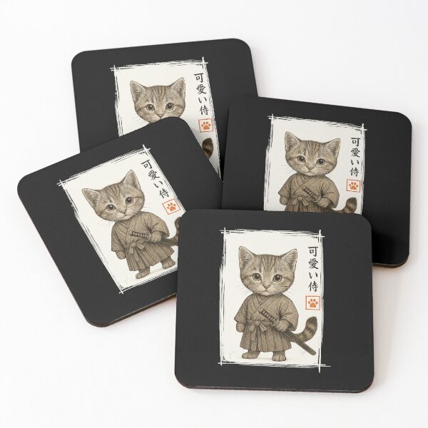 Item preview, Samurai Kitten Cute Japanese Style Cat Warrior designed and sold by titanlevi.
