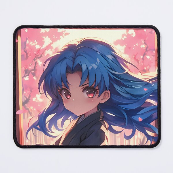 Item preview, Ami Kawashima Toradora Chibi Kimono Blue Hair Cherry Blossoms designed and sold by TanglenRabbit.