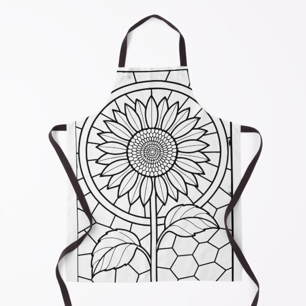 Item preview, Sunflower Stained Glass Coloring Page – Botanical Line Art Print designed and sold by WabiSabiArts.