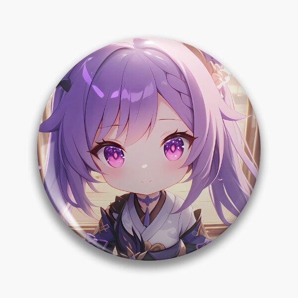 Item preview, Keqing Genshin Impact Purple Chibi Kimono Cherry Blossom designed and sold by TanglenRabbit.