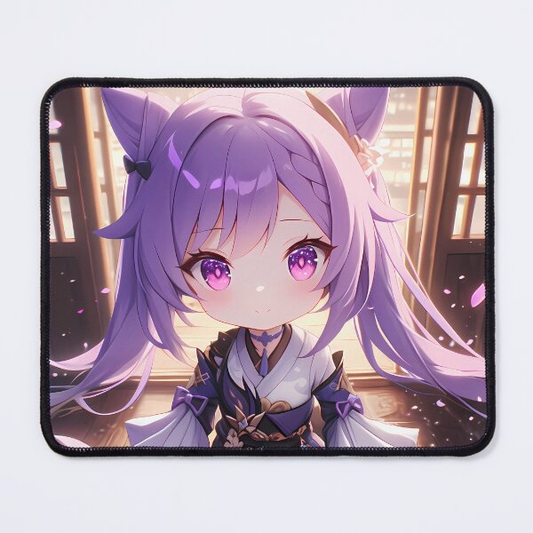 Item preview, Keqing Genshin Impact Purple Chibi Kimono Cherry Blossom designed and sold by TanglenRabbit.