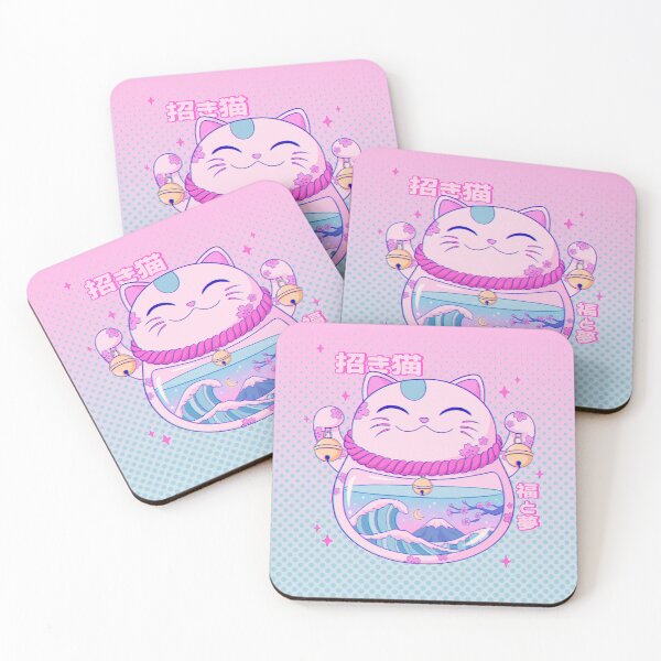 Item preview, Retrowave lucky cat designed and sold by vaneillust.