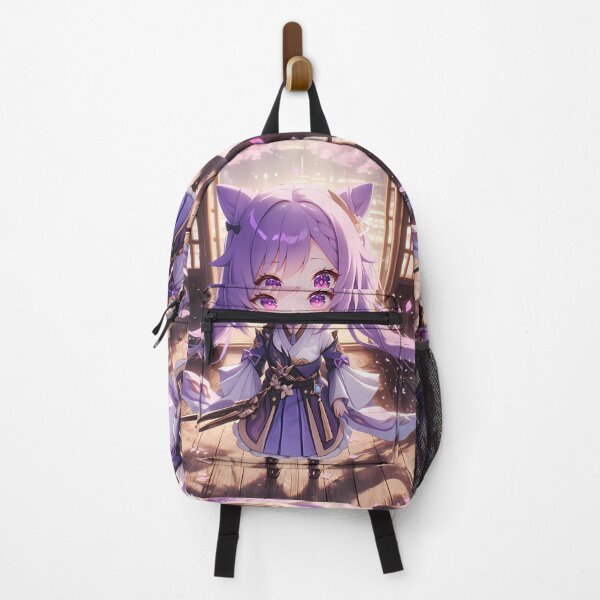 Artikelvorschau, Keqing Genshin Impact Lila Chibi Kimono Kirschblüte entworfen und verkauft von TanglenRabbit.