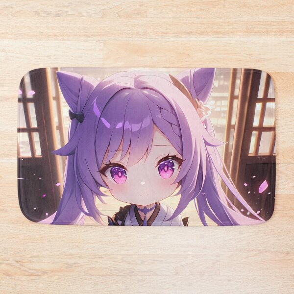 Item preview, Keqing Genshin Impact Purple Chibi Kimono Cherry Blossom designed and sold by TanglenRabbit.